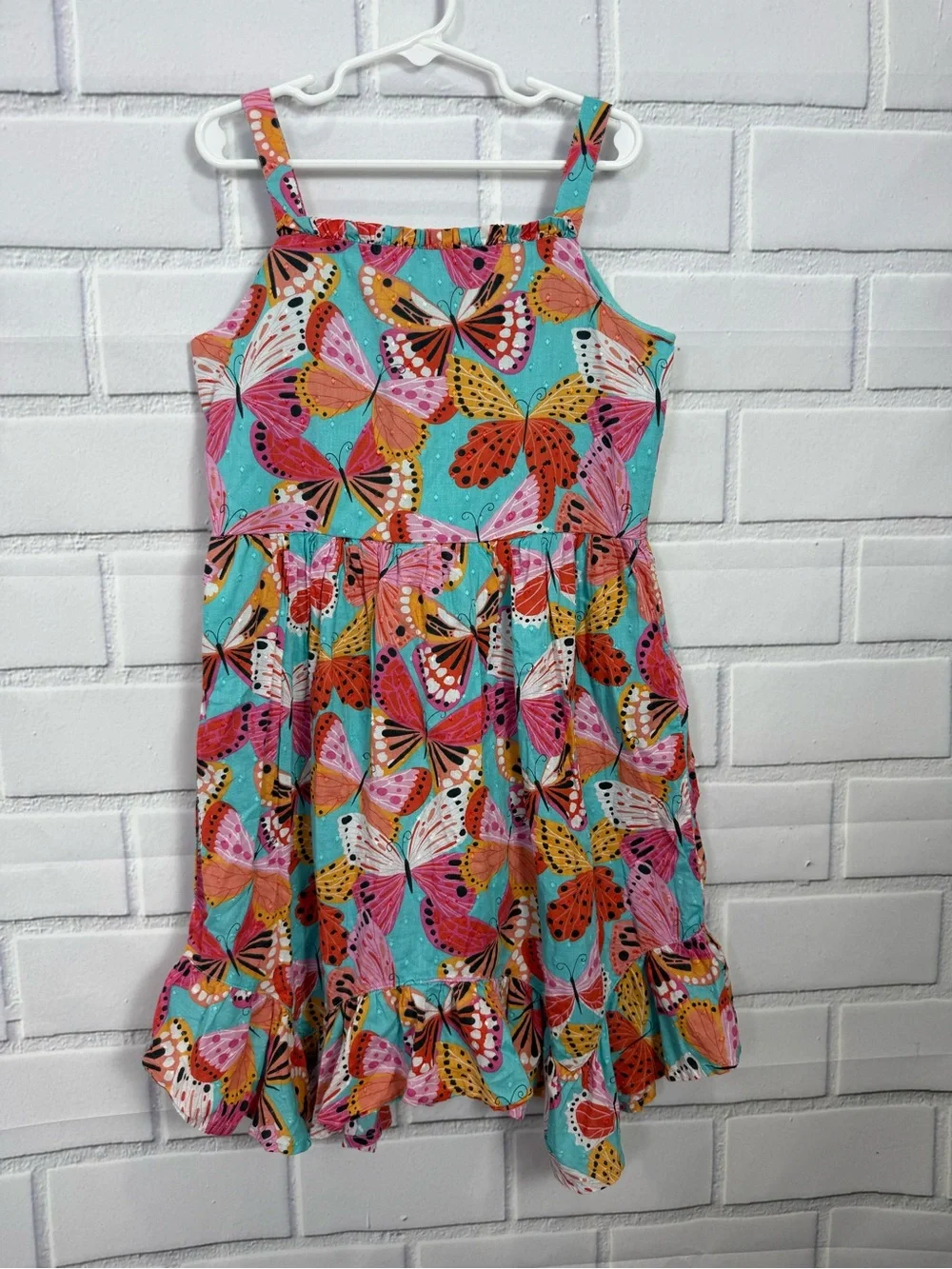 Gymboree Girls Butterfly Print Sundress Size 8 Colorful Summer Dress